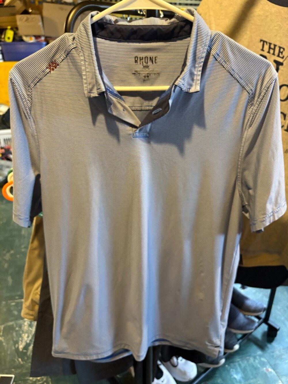 Rhone Men's M Horizontal Striped Polo